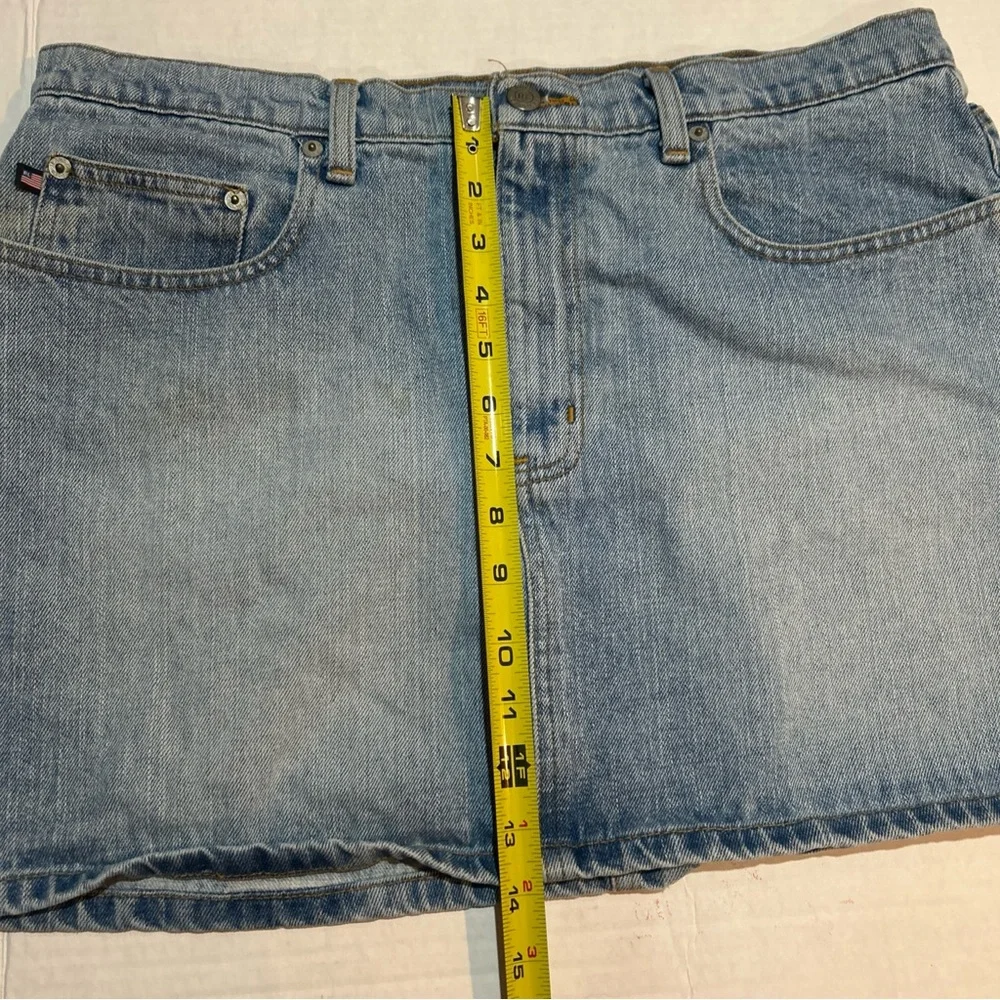 Polo Jeans‎ Company RL Ralph Lauren Light Blue Denim Mini Skirt Size 14
